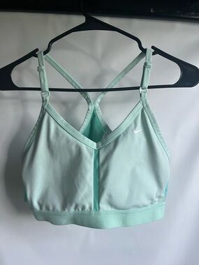Nike Women's Light Aqua Sports Bra - Mint Green Support large